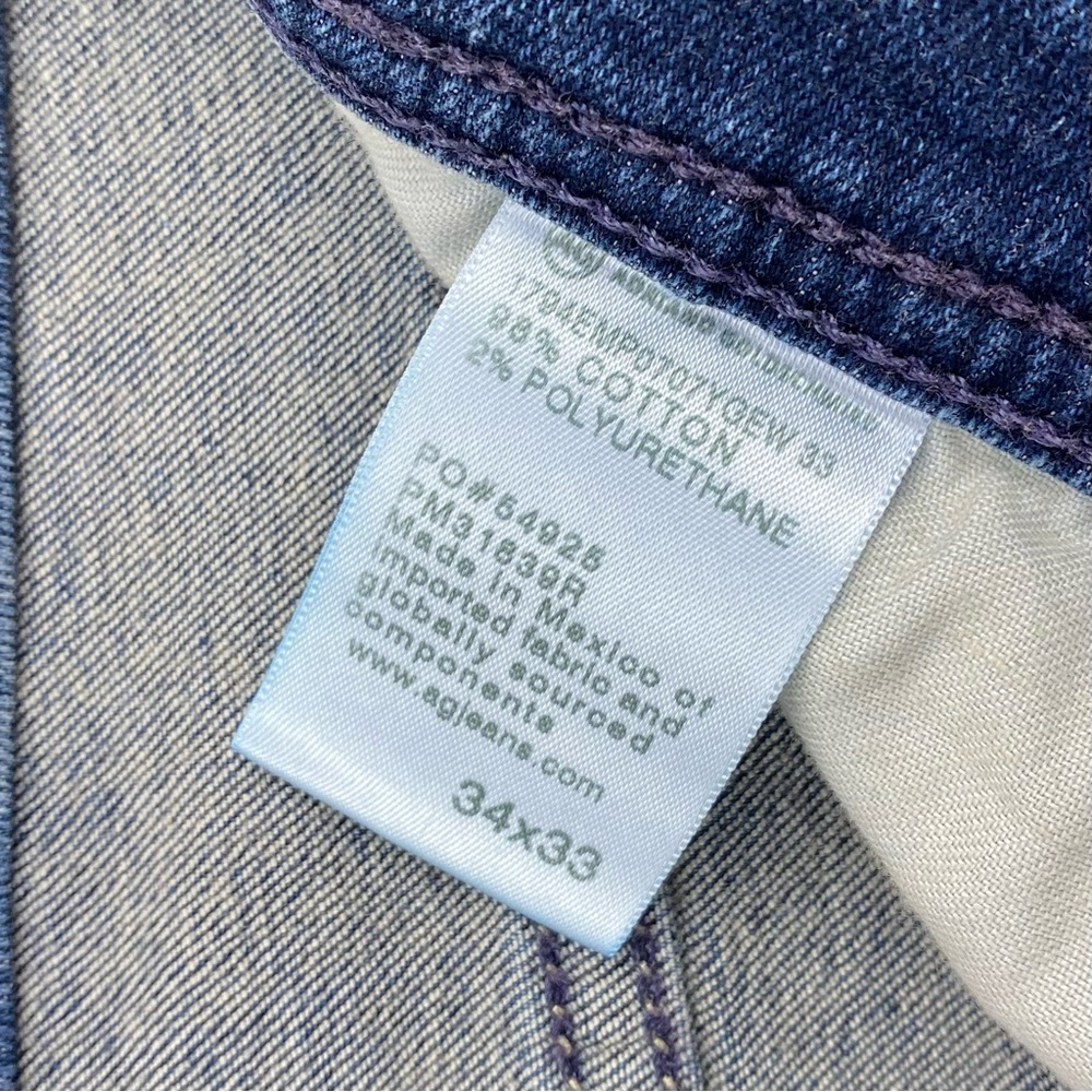 AG Denim Everett Men's Jeans Size 34 x 33 Blue Denim Slim Straight Stretch NEW - Picture 10 of 14